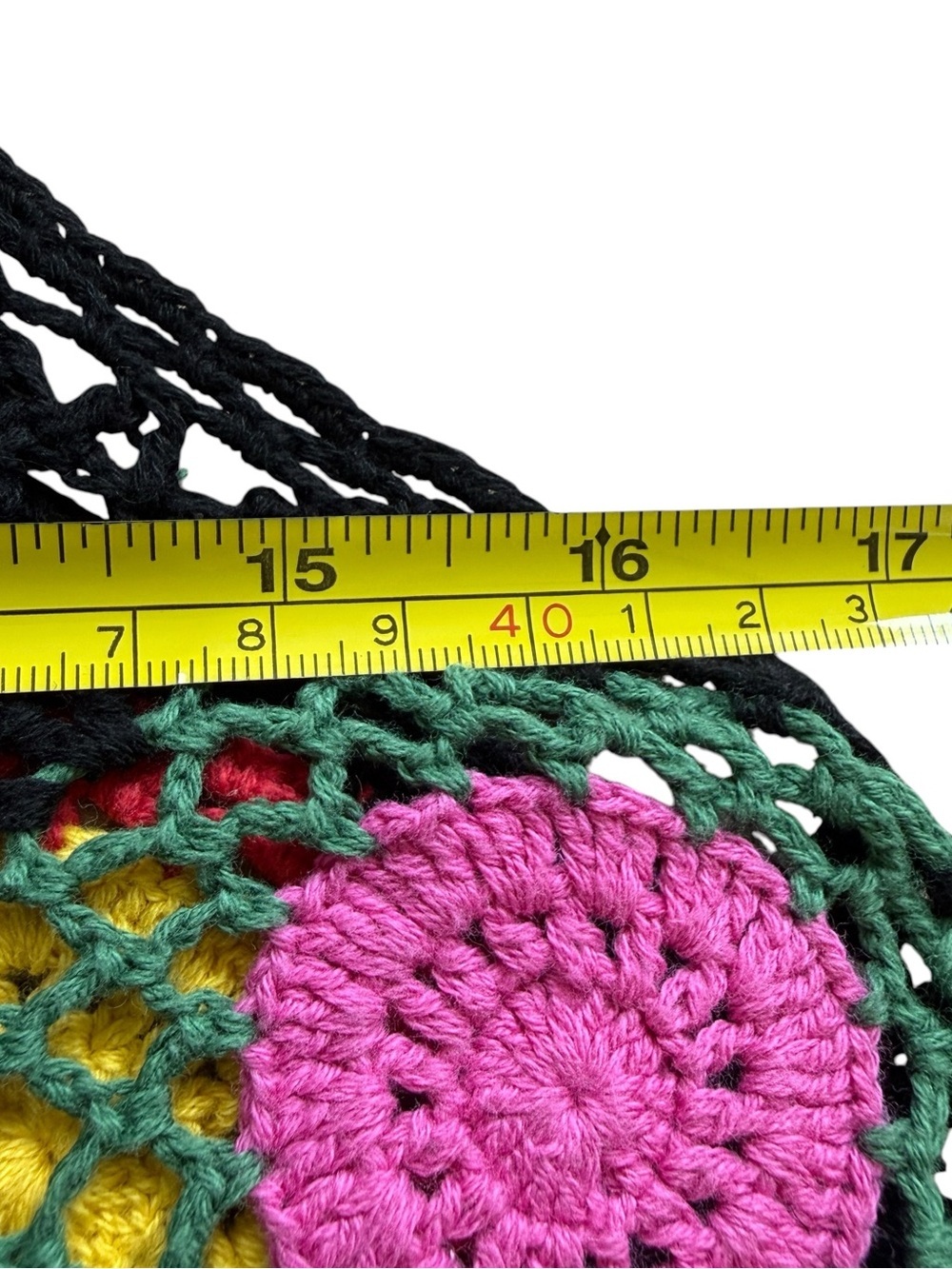 H&M Coachella Crochet Mini Dress Boho Festival Ibiza Granny Square Colorful Sz 6 - Picture 8 of 11